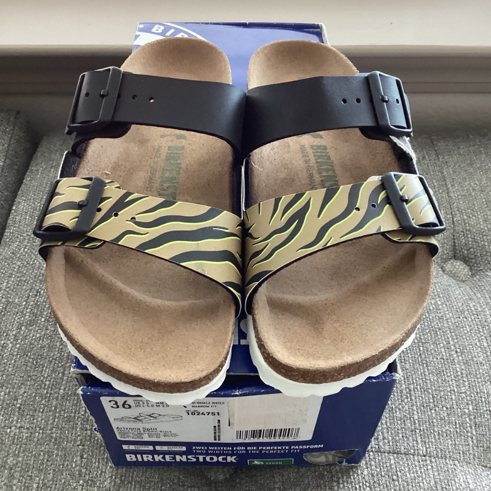 BIRKENSTOCK Women's Arizona Split Birko-Flor Sandals, size US5/ EU36 - Picture 9 of 13